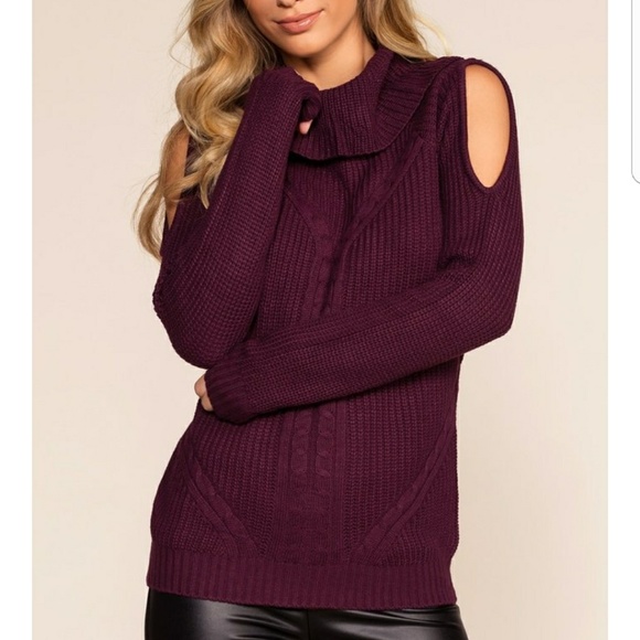 BARDOT Plum Knit Sweater - Picture 2 of 7